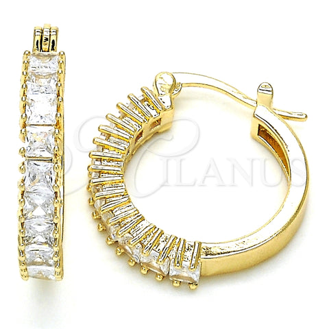 Argolla Pequeña 02.210.0281.20 Oro Laminado, con Blanca Zirconia Cubica, Pulido, Tono Dorado