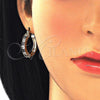 Argolla Pequeña 02.210.0281.3.20 Oro Laminado, con Negro and Blanca Zirconia Cubica, Pulido, Tono Dorado