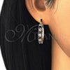 Argolla Pequeña 02.210.0281.3.20 Oro Laminado, con Negro and Blanca Zirconia Cubica, Pulido, Tono Dorado