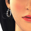Argolla Pequeña 02.210.0281.7.20 Rodio Laminado, con Zirconia Cubica Zafiro Azul y Blanca, Pulido, Rodinado