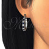 Argolla Pequeña 02.210.0281.7.20 Rodio Laminado, con Zirconia Cubica Zafiro Azul y Blanca, Pulido, Rodinado