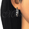 Argolla Pequeña 02.210.0281.8.20 Rodio Laminado, con Zirconia Cubica Negro y Blanca, Pulido, Rodinado