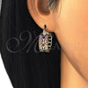 Argolla Pequeña 02.210.0282.4.20 Oro Laminado, con Multicolor Zirconia Cubica, Pulido, Tono Dorado