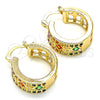 Argolla Pequeña 02.210.0282.4.20 Oro Laminado, con Multicolor Zirconia Cubica, Pulido, Tono Dorado