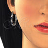 Argolla Pequeña 02.210.0283.7.25 Rodio Laminado, con Zirconia Cubica Zafiro Azul y Blanca, Pulido, Rodinado