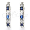 Argolla Pequeña 02.210.0283.7.25 Rodio Laminado, con Zirconia Cubica Zafiro Azul y Blanca, Pulido, Rodinado