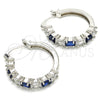 Argolla Pequeña 02.210.0283.7.25 Rodio Laminado, con Zirconia Cubica Zafiro Azul y Blanca, Pulido, Rodinado
