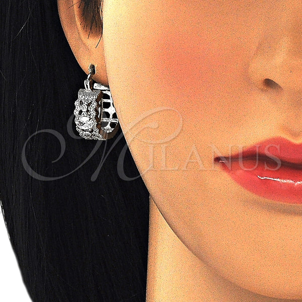 Argolla Pequeña 02.210.0285.5.20 Rodio Laminado, con Zirconia Cubica Blanca, Pulido, Rodinado
