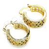Argolla Pequeña 02.210.0288.3.20 Oro Laminado, con Multicolor Zirconia Cubica, Pulido, Tono Dorado