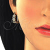 Argolla Pequeña 02.210.0289.2.20 Oro Laminado, con Negro and Blanca Micro Pave, Pulido, Tono Dorado