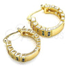 Argolla Pequeña 02.210.0289.3.20 Oro Laminado, con Multicolor Micro Pave, Pulido, Tono Dorado