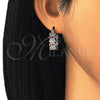 Argolla Pequeña 02.210.0289.5.20 Rodio Laminado, con Micro Pave Granate y Blanca, Pulido, Rodinado