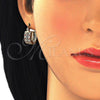 Argolla Pequeña 02.210.0292.1.15 Oro Laminado, Diseño de Llave Griega, con Granate and Blanca Zirconia Cubica, Pulido, Tono Dorado