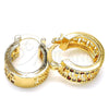 Argolla Pequeña 02.210.0292.1.15 Oro Laminado, Diseño de Llave Griega, con Granate and Blanca Zirconia Cubica, Pulido, Tono Dorado