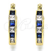 Argolla Pequeña 02.210.0294.2.20 Oro Laminado, con Zafiro Azul and Blanca Zirconia Cubica, Pulido, Tono Dorado