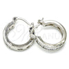 Argolla Pequeña 02.210.0294.5.20 Rodio Laminado, con Zirconia Cubica Blanca, Pulido, Rodinado