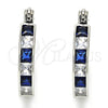 Argolla Pequeña 02.210.0294.7.20 Rodio Laminado, con Zirconia Cubica Zafiro Azul y Blanca, Pulido, Rodinado