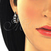 Argolla Pequeña 02.210.0295.5.15 Rodio Laminado, Diseño de Baguette, con Zirconia Cubica Negro y Blanca, Pulido, Rodinado