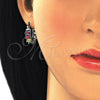 Argolla Pequeña 02.210.0295.9.15 Rodio Laminado, Diseño de Baguette, con Zirconia Cubica Multicolor, Pulido, Rodinado