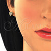 Arete Dormilona 02.342.0002 Oro Laminado, con Blanca Zirconia Cubica, Pulido, Tono Dorado