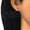 Arete Dormilona 02.342.0002 Oro Laminado, con Blanca Zirconia Cubica, Pulido, Tono Dorado