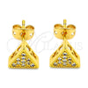 Arete Dormilona 02.342.0002 Oro Laminado, con Blanca Zirconia Cubica, Pulido, Tono Dorado