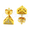Arete Dormilona 02.342.0002 Oro Laminado, con Blanca Zirconia Cubica, Pulido, Tono Dorado