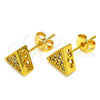 Arete Dormilona 02.342.0002 Oro Laminado, con Blanca Zirconia Cubica, Pulido, Tono Dorado