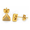 Arete Dormilona 02.342.0002 Oro Laminado, con Zirconia Cubica Blanca, Pulido, Tono Dorado