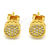 Arete Dormilona 02.342.0013 Oro Laminado, con Zirconia Cubica Blanca, Pulido, Tono Dorado