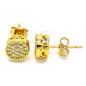 Arete Dormilona 02.342.0013 Oro Laminado, con Zirconia Cubica Blanca, Pulido, Tono Dorado