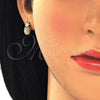 Arete Dormilona 02.342.0014 Oro Laminado, Diseño de Pina, con Blanca Micro Pave, Pulido, Tono Dorado