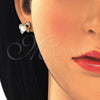 Arete Dormilona 02.344.0007 Oro Laminado, con Blanca Zirconia Cubica and Marfil Perla, Pulido, Tono Dorado