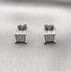 Arete Dormilona 02.344.0010 Rodio Laminado, con Zirconia Cubica Blanca, Pulido, Rodinado
