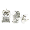 Arete Dormilona 02.344.0010 Rodio Laminado, con Zirconia Cubica Blanca, Pulido, Rodinado