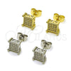 Arete Dormilona 02.344.0010 Rodio Laminado, con Zirconia Cubica Blanca, Pulido, Rodinado