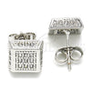 Arete Dormilona 02.344.0011 Oro Laminado Blanco, con Zirconia Cubica Blanca, Pulido, Rodinado