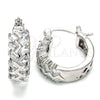 Argolla Pequeña 02.210.0296.5.15 Rodio Laminado, Diseño de Baguette, con Zirconia Cubica Blanca, Pulido, Rodinado