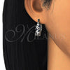 Argolla Pequeña 02.210.0296.7.15 Rodio Laminado, Diseño de Baguette, con Zirconia Cubica Zafiro Azul y Blanca, Pulido, Rodinado
