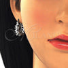 Argolla Pequeña 02.210.0296.8.15 Rodio Laminado, Diseño de Baguette, con Zirconia Cubica Negro y Blanca, Pulido, Rodinado