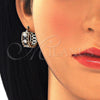 Argolla Pequeña 02.210.0299.3.20 Oro Laminado, con Negro and Blanca Zirconia Cubica, Pulido, Tono Dorado