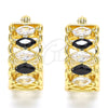 Argolla Pequeña 02.210.0299.3.20 Oro Laminado, con Negro and Blanca Zirconia Cubica, Pulido, Tono Dorado