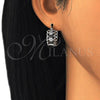 Argolla Pequeña 02.210.0299.8.20 Rodio Laminado, con Zirconia Cubica Negro y Blanca, Pulido, Rodinado
