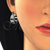 Argolla Pequeña 02.210.0301.7.15 Rodio Laminado, con Zirconia Cubica Zafiro Azul y Blanca, Pulido, Rodinado