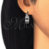 Argolla Pequeña 02.210.0301.8.15 Rodio Laminado, con Zirconia Cubica Negro y Blanca, Pulido, Rodinado