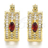 Argolla Pequeña 02.210.0302.1.20 Oro Laminado, con Granate and Blanca Zirconia Cubica, Pulido, Tono Dorado