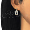 Argolla Pequeña 02.210.0302.2.20 Oro Laminado, con Zirconia Cubica Zafiro Azul y Blanca, Pulido, Tono Dorado