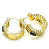 Argolla Pequeña 02.210.0302.2.20 Oro Laminado, con Zirconia Cubica Zafiro Azul y Blanca, Pulido, Tono Dorado