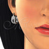 Argolla Pequeña 02.210.0302.8.20 Rodio Laminado, con Zirconia Cubica Negro y Blanca, Pulido, Rodinado