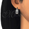 Argolla Pequeña 02.210.0302.8.20 Rodio Laminado, con Zirconia Cubica Negro y Blanca, Pulido, Rodinado